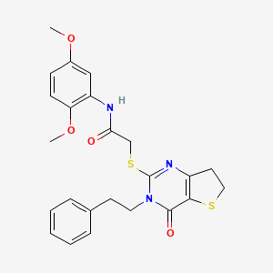 N-(2,5-dimethoxyphenyl)-2-((4-oxo-3-phenethyl-3,4,6,7-tetrahydrothieno[3,2-d]pyrimidin-2-yl)thio)acetamide