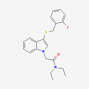 N,N-diethyl-2-(3-((2-fluorobenzyl)thio)-1H-indol-1-yl)acetamide