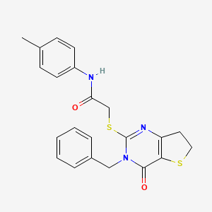 2-((3-benzyl-4-oxo-3,4,6,7-tetrahydrothieno[3,2-d]pyrimidin-2-yl)thio)-N-(p-tolyl)acetamide