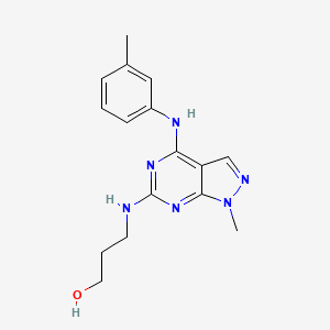 3-({1-methyl-4-[(3-methylphenyl)amino]-1H-pyrazolo[3,4-d]pyrimidin-6-yl}amino)propan-1-ol