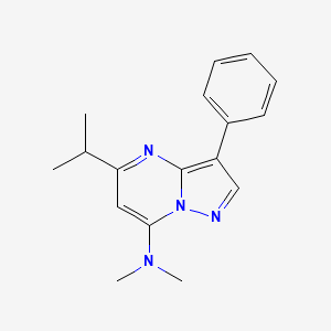 molecular formula C17H20N4 B11286329 N,N-dimethyl-3-phenyl-5-(propan-2-yl)pyrazolo[1,5-a]pyrimidin-7-amine 