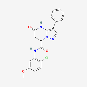 N-(2-chloro-5-methoxyphenyl)-5-hydroxy-3-phenyl-6,7-dihydropyrazolo[1,5-a]pyrimidine-7-carboxamide