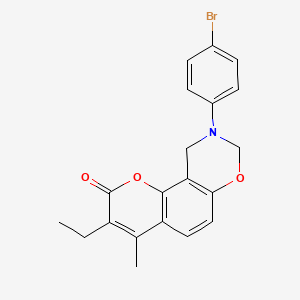 9-(4-bromophenyl)-3-ethyl-4-methyl-9,10-dihydro-2H,8H-chromeno[8,7-e][1,3]oxazin-2-one