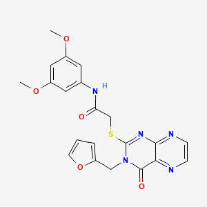 N-(3,5-dimethoxyphenyl)-2-({3-[(furan-2-yl)methyl]-4-oxo-3,4-dihydropteridin-2-yl}sulfanyl)acetamide