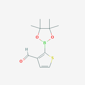 molecular formula C11H15BO3S B112864 2-(4,4,5,5-Tetramethyl-1,3,2-dioxaborolan-2-yl)thiophene-3-carbaldehyde CAS No. 632325-55-4