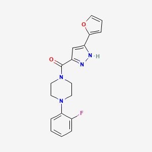 molecular formula C18H17FN4O2 B11286418 1-(2-Fluorophenyl)-4-[3-(furan-2-YL)-1H-pyrazole-5-carbonyl]piperazine 