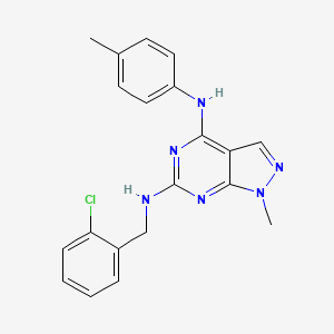 (6-{[(2-Chlorophenyl)methyl]amino}-1-methylpyrazolo[4,5-e]pyrimidin-4-yl)(4-me thylphenyl)amine