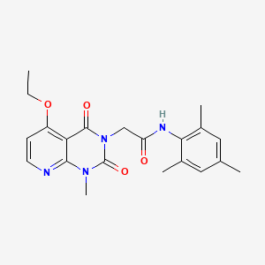 molecular formula C21H24N4O4 B11286462 2-(5-ethoxy-1-methyl-2,4-dioxo-1,2-dihydropyrido[2,3-d]pyrimidin-3(4H)-yl)-N-mesitylacetamide 