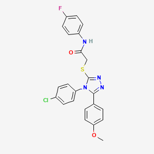 2-{[4-(4-chlorophenyl)-5-(4-methoxyphenyl)-4H-1,2,4-triazol-3-yl]sulfanyl}-N-(4-fluorophenyl)acetamide