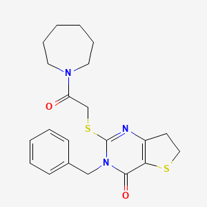 2-((2-(azepan-1-yl)-2-oxoethyl)thio)-3-benzyl-6,7-dihydrothieno[3,2-d]pyrimidin-4(3H)-one