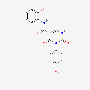 molecular formula C19H16FN3O4 B11286497 3-(4-ethoxyphenyl)-N-(2-fluorophenyl)-2,4-dioxo-1,2,3,4-tetrahydropyrimidine-5-carboxamide 