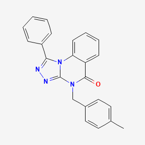 molecular formula C23H18N4O B11286511 4-[(4-methylphenyl)methyl]-1-phenyl-4H,5H-[1,2,4]triazolo[4,3-a]quinazolin-5-one 