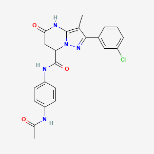 N-[4-(acetylamino)phenyl]-2-(3-chlorophenyl)-5-hydroxy-3-methyl-6,7-dihydropyrazolo[1,5-a]pyrimidine-7-carboxamide