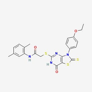 N-(2,5-dimethylphenyl)-2-((3-(4-ethoxyphenyl)-7-oxo-2-thioxo-2,3,6,7-tetrahydrothiazolo[4,5-d]pyrimidin-5-yl)thio)acetamide