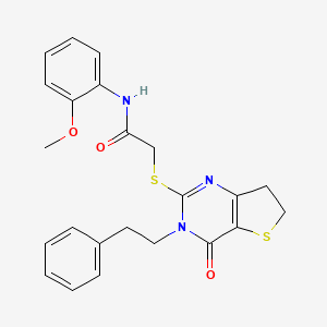 N-(2-methoxyphenyl)-2-((4-oxo-3-phenethyl-3,4,6,7-tetrahydrothieno[3,2-d]pyrimidin-2-yl)thio)acetamide