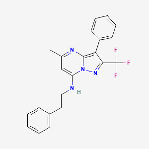 5-methyl-3-phenyl-N-(2-phenylethyl)-2-(trifluoromethyl)pyrazolo[1,5-a]pyrimidin-7-amine