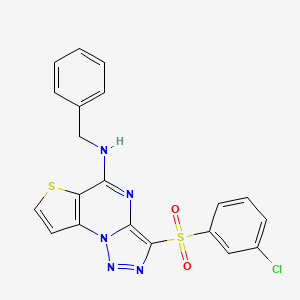 N-benzyl-3-[(3-chlorophenyl)sulfonyl]thieno[2,3-e][1,2,3]triazolo[1,5-a]pyrimidin-5-amine