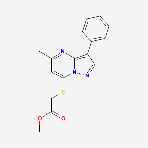 Methyl [(5-methyl-3-phenylpyrazolo[1,5-a]pyrimidin-7-yl)sulfanyl]acetate