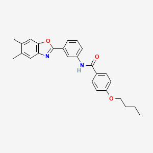 molecular formula C26H26N2O3 B11286560 4-butoxy-N-[3-(5,6-dimethyl-1,3-benzoxazol-2-yl)phenyl]benzamide 