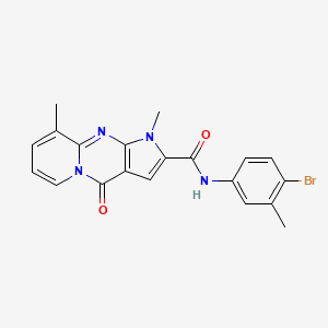 molecular formula C20H17BrN4O2 B11286564 N-(4-bromo-3-methylphenyl)-1,9-dimethyl-4-oxo-1,4-dihydropyrido[1,2-a]pyrrolo[2,3-d]pyrimidine-2-carboxamide 