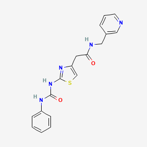 2-(2-(3-phenylureido)thiazol-4-yl)-N-(pyridin-3-ylmethyl)acetamide