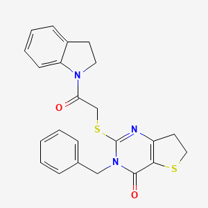 3-benzyl-2-((2-(indolin-1-yl)-2-oxoethyl)thio)-6,7-dihydrothieno[3,2-d]pyrimidin-4(3H)-one