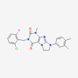 2-[(2-Chloro-6-fluorophenyl)methyl]-6-(3,4-dimethylphenyl)-4-methyl-7,8-dihydropurino[7,8-a]imidazole-1,3-dione