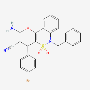 2-Amino-4-(4-bromophenyl)-6-(2-methylbenzyl)-4,6-dihydropyrano[3,2-c][2,1]benzothiazine-3-carbonitrile 5,5-dioxide