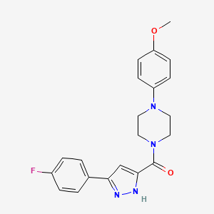 1-[3-(4-Fluorophenyl)-1H-pyrazole-5-carbonyl]-4-(4-methoxyphenyl)piperazine