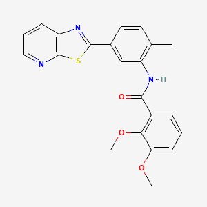 molecular formula C22H19N3O3S B11286629 2,3-Dimethoxy-N-(2-methyl-5-{[1,3]thiazolo[5,4-B]pyridin-2-YL}phenyl)benzamide 