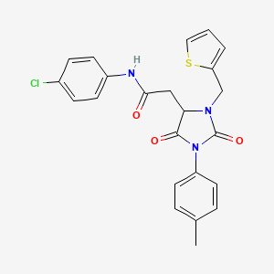 N-(4-chlorophenyl)-2-[1-(4-methylphenyl)-2,5-dioxo-3-(thiophen-2-ylmethyl)imidazolidin-4-yl]acetamide