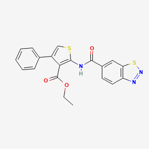 molecular formula C20H15N3O3S2 B11286654 Ethyl 2-[(1,2,3-benzothiadiazol-6-ylcarbonyl)amino]-4-phenylthiophene-3-carboxylate 