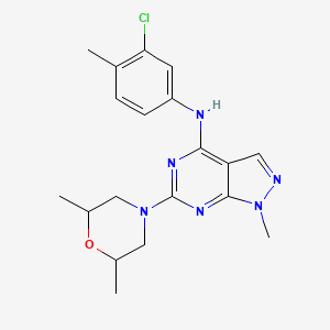 molecular formula C19H23ClN6O B11286661 N-(3-chloro-4-methylphenyl)-6-(2,6-dimethylmorpholin-4-yl)-1-methylpyrazolo[3,4-d]pyrimidin-4-amine 