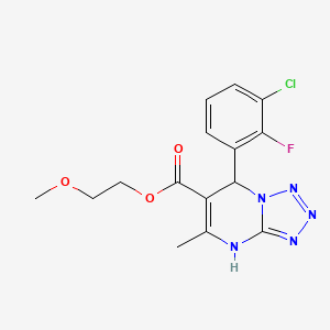 molecular formula C15H15ClFN5O3 B11286679 2-Methoxyethyl 7-(3-chloro-2-fluorophenyl)-5-methyl-4,7-dihydrotetrazolo[1,5-a]pyrimidine-6-carboxylate 