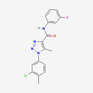 molecular formula C17H14ClFN4O B11286692 1-(3-chloro-4-methylphenyl)-N-(3-fluorophenyl)-5-methyl-1H-1,2,3-triazole-4-carboxamide 