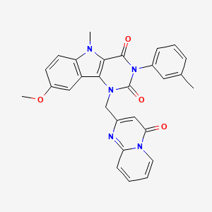 8-methoxy-5-methyl-3-(3-methylphenyl)-1-[(4-oxo-4H-pyrido[1,2-a]pyrimidin-2-yl)methyl]-1H-pyrimido[5,4-b]indole-2,4(3H,5H)-dione