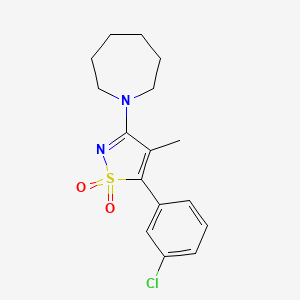 1-[5-(3-Chlorophenyl)-4-methyl-1,1-dioxido-3-isothiazolyl]azepane