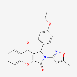 molecular formula C23H18N2O5 B11286710 1-(4-Ethoxyphenyl)-2-(5-methyl-1,2-oxazol-3-yl)-1,2-dihydrochromeno[2,3-c]pyrrole-3,9-dione 