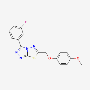 molecular formula C17H13FN4O2S B11286714 3-(3-Fluorophenyl)-6-[(4-methoxyphenoxy)methyl][1,2,4]triazolo[3,4-b][1,3,4]thiadiazole 