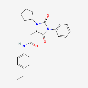 2-(3-cyclopentyl-2,5-dioxo-1-phenylimidazolidin-4-yl)-N-(4-ethylphenyl)acetamide