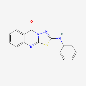 molecular formula C15H10N4OS B11286721 2-(phenylamino)-5H-[1,3,4]thiadiazolo[2,3-b]quinazolin-5-one 