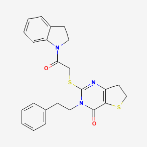 2-((2-(indolin-1-yl)-2-oxoethyl)thio)-3-phenethyl-6,7-dihydrothieno[3,2-d]pyrimidin-4(3H)-one