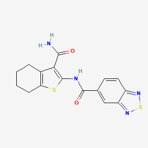 molecular formula C16H14N4O2S2 B11286725 N-(3-carbamoyl-4,5,6,7-tetrahydro-1-benzothiophen-2-yl)-2,1,3-benzothiadiazole-5-carboxamide 