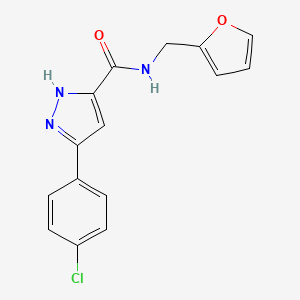 5-(4-chlorophenyl)-N-(furan-2-ylmethyl)-1H-pyrazole-3-carboxamide