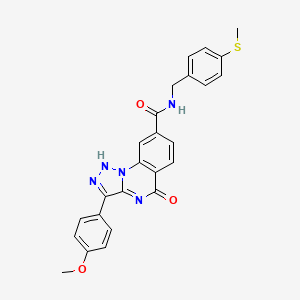 molecular formula C25H21N5O3S B11286739 3-(4-methoxyphenyl)-N-(4-(methylthio)benzyl)-5-oxo-4,5-dihydro-[1,2,3]triazolo[1,5-a]quinazoline-8-carboxamide 