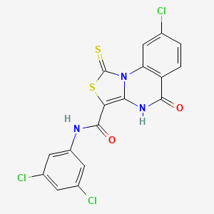 8-Chloro-N-(3,5-dichlorophenyl)-5-oxo-1-thioxo-4,5-dihydro-1H-thiazolo[3,4-a]quinazoline-3-carboxamide