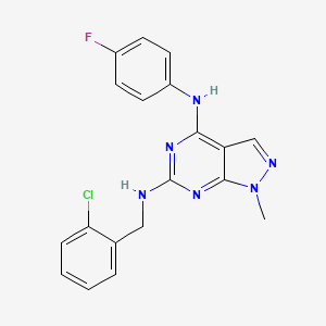 molecular formula C19H16ClFN6 B11286755 N~6~-(2-chlorobenzyl)-N~4~-(4-fluorophenyl)-1-methyl-1H-pyrazolo[3,4-d]pyrimidine-4,6-diamine 