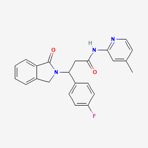 molecular formula C23H20FN3O2 B11286758 3-(4-Fluorophenyl)-N-(4-methylpyridin-2-YL)-3-(1-oxo-2,3-dihydro-1H-isoindol-2-YL)propanamide 