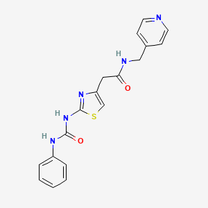 2-(2-(3-phenylureido)thiazol-4-yl)-N-(pyridin-4-ylmethyl)acetamide