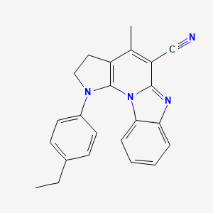 3-(4-ethylphenyl)-7-methyl-1,3,10-triazatetracyclo[7.7.0.02,6.011,16]hexadeca-2(6),7,9,11,13,15-hexaene-8-carbonitrile